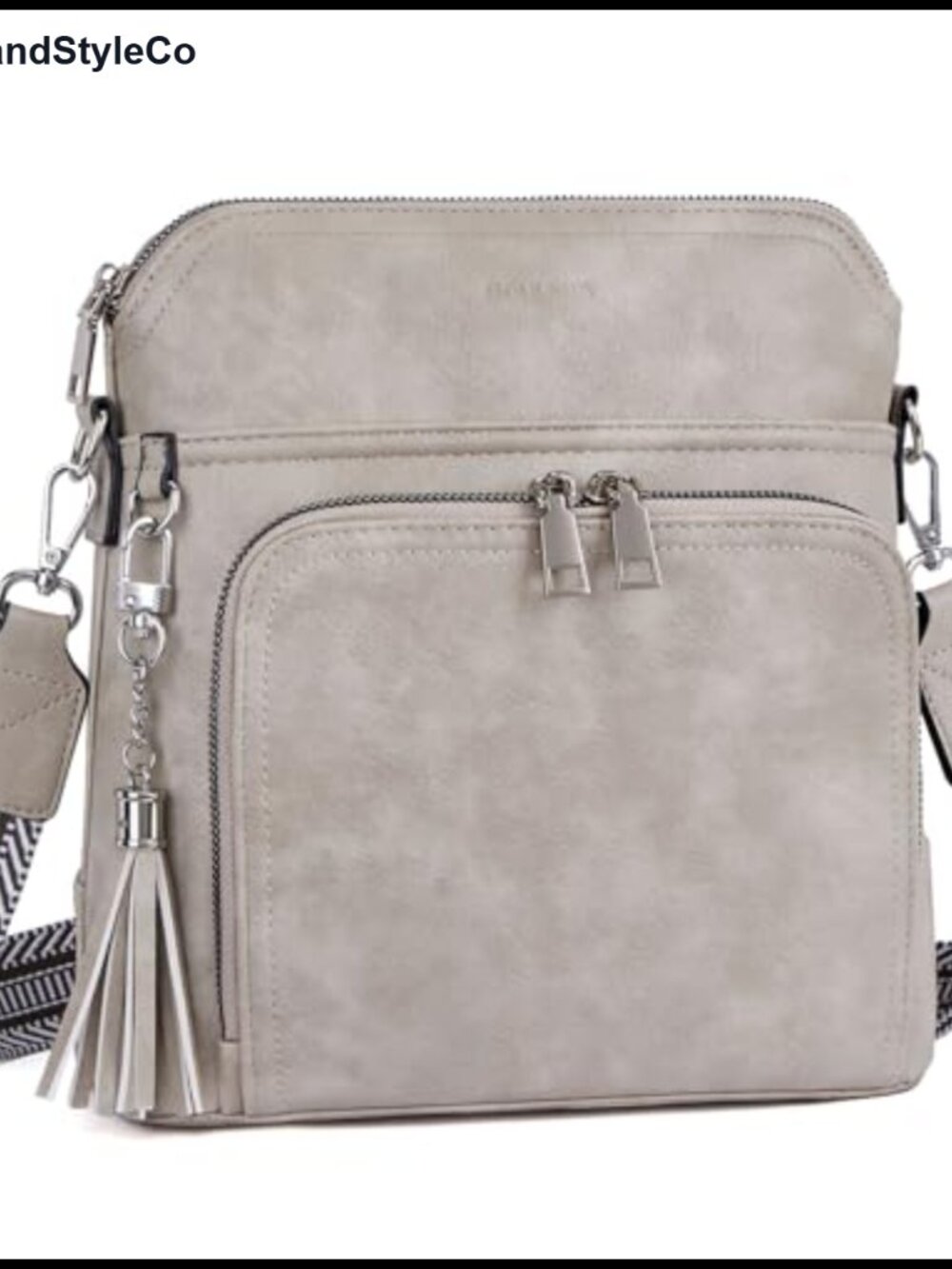 Vegan Leather Crossbody Purse with Tassel RFID Blocking Anti-Theft Shoulder Bag